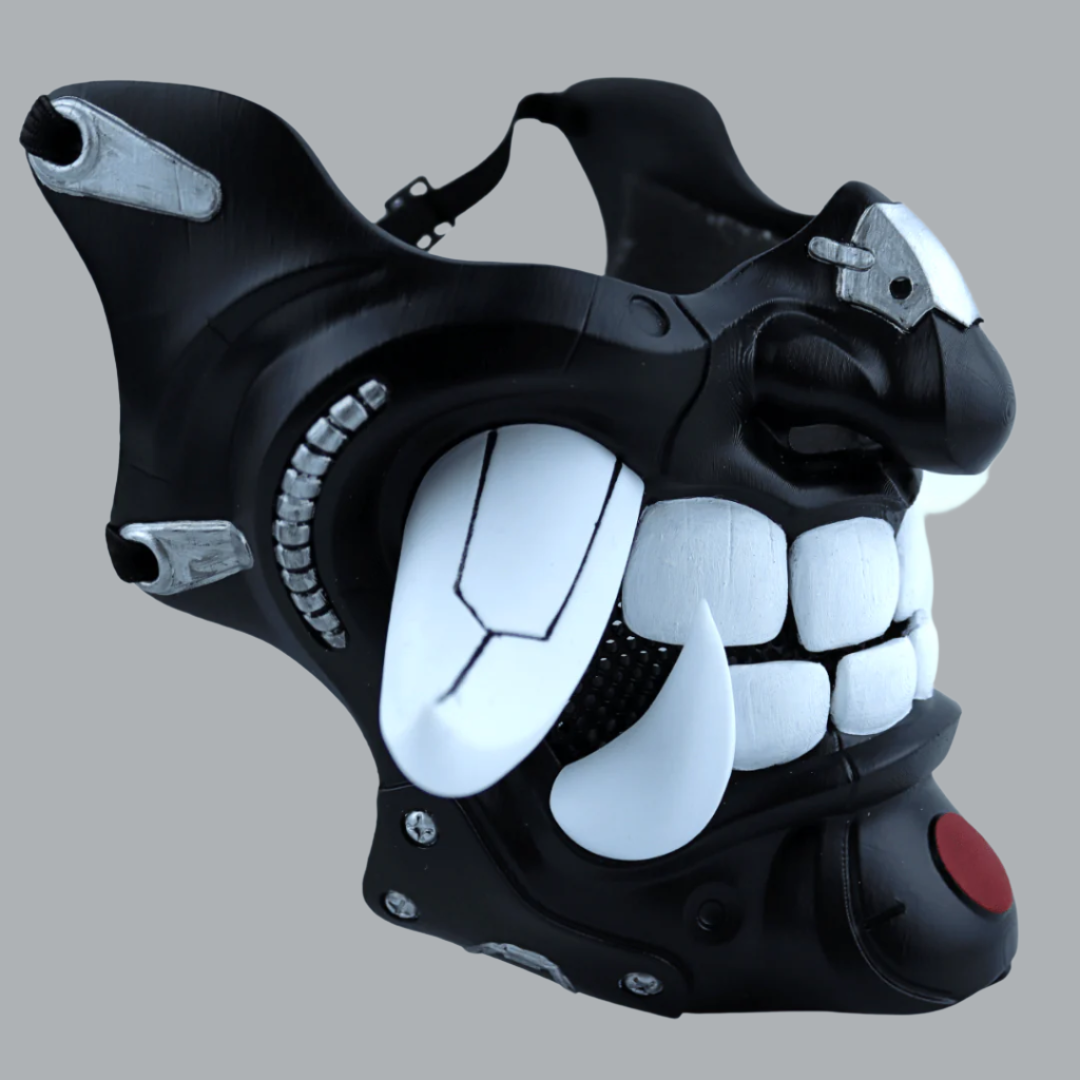 Space Armory Cyber Hannya Oni Mask Matte Black Masks