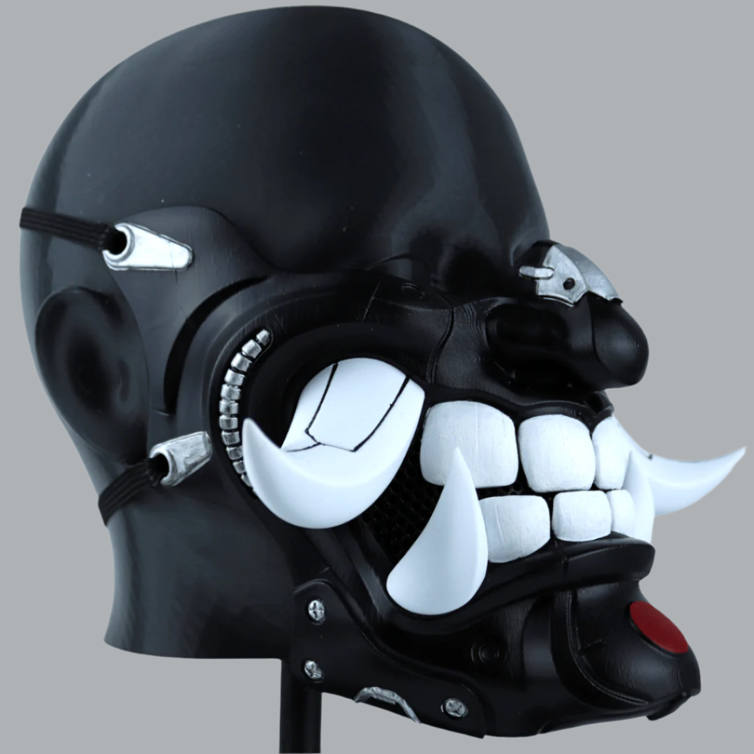 Space Armory Cyber Hannya Oni Mask Matte Black Masks