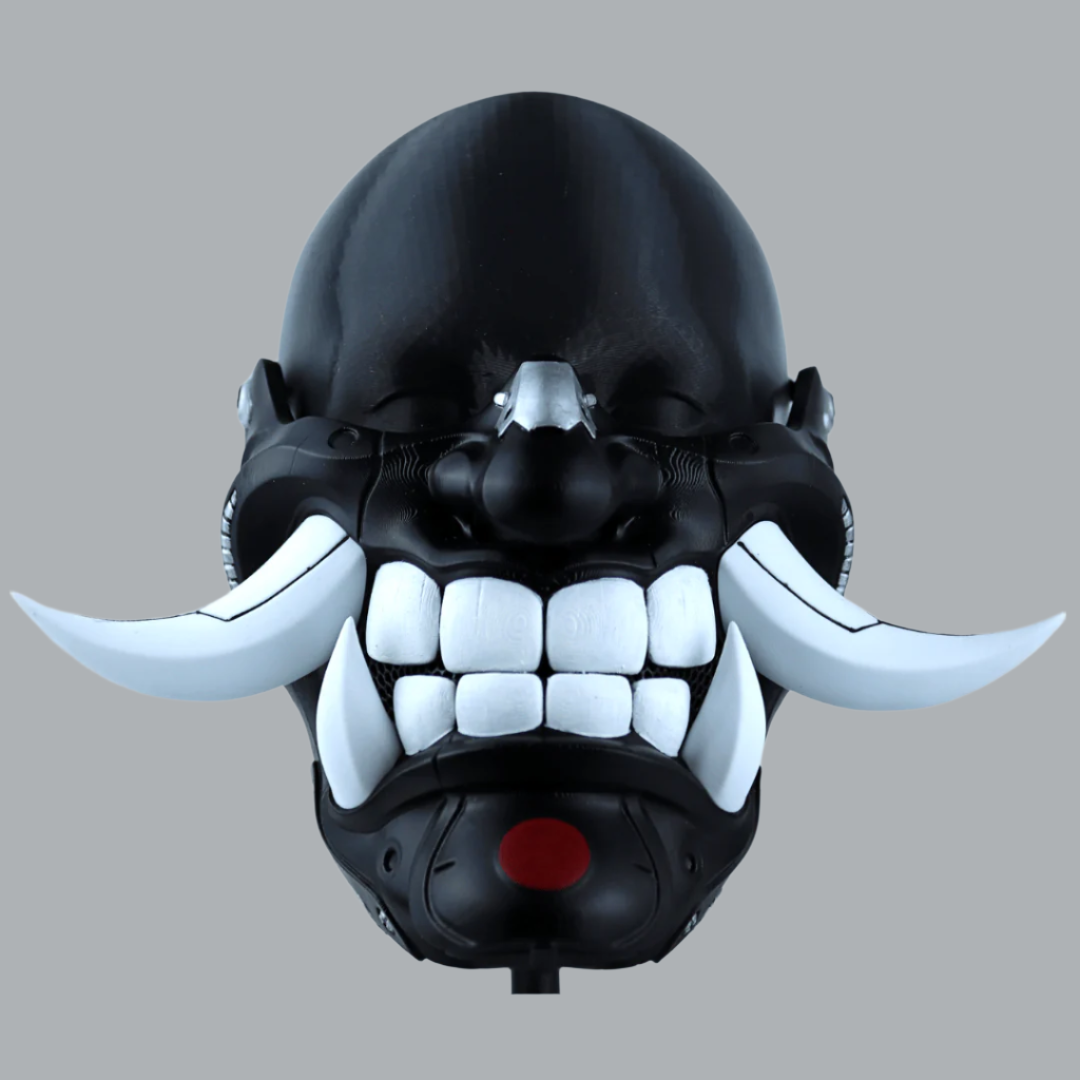 Space Armory Cyber Hannya Oni Mask Matte Black Masks