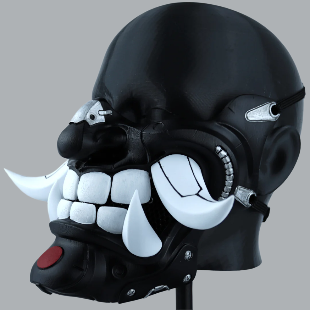 Space Armory Cyber Hannya Oni Mask Matte Black Masks
