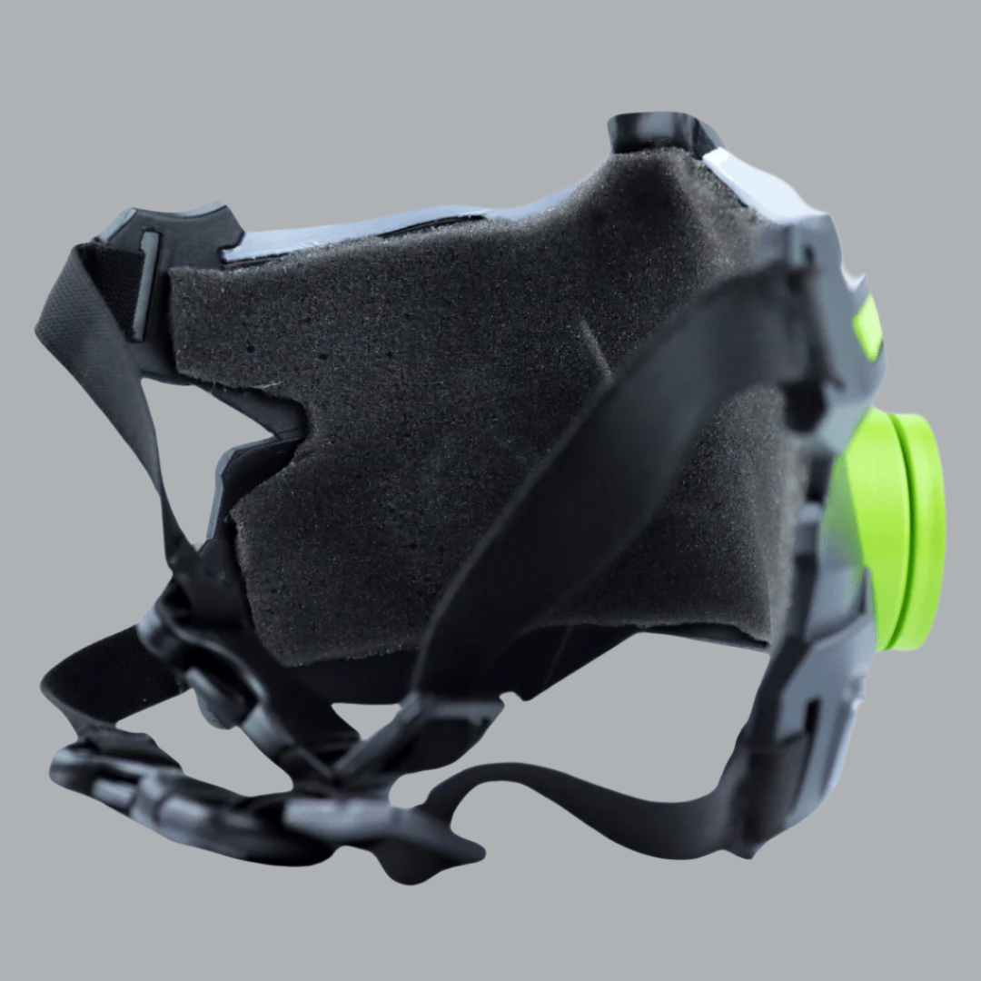 Space Armory Cyber Ninja Cosplay Warrior Mask Matte Black/Lime