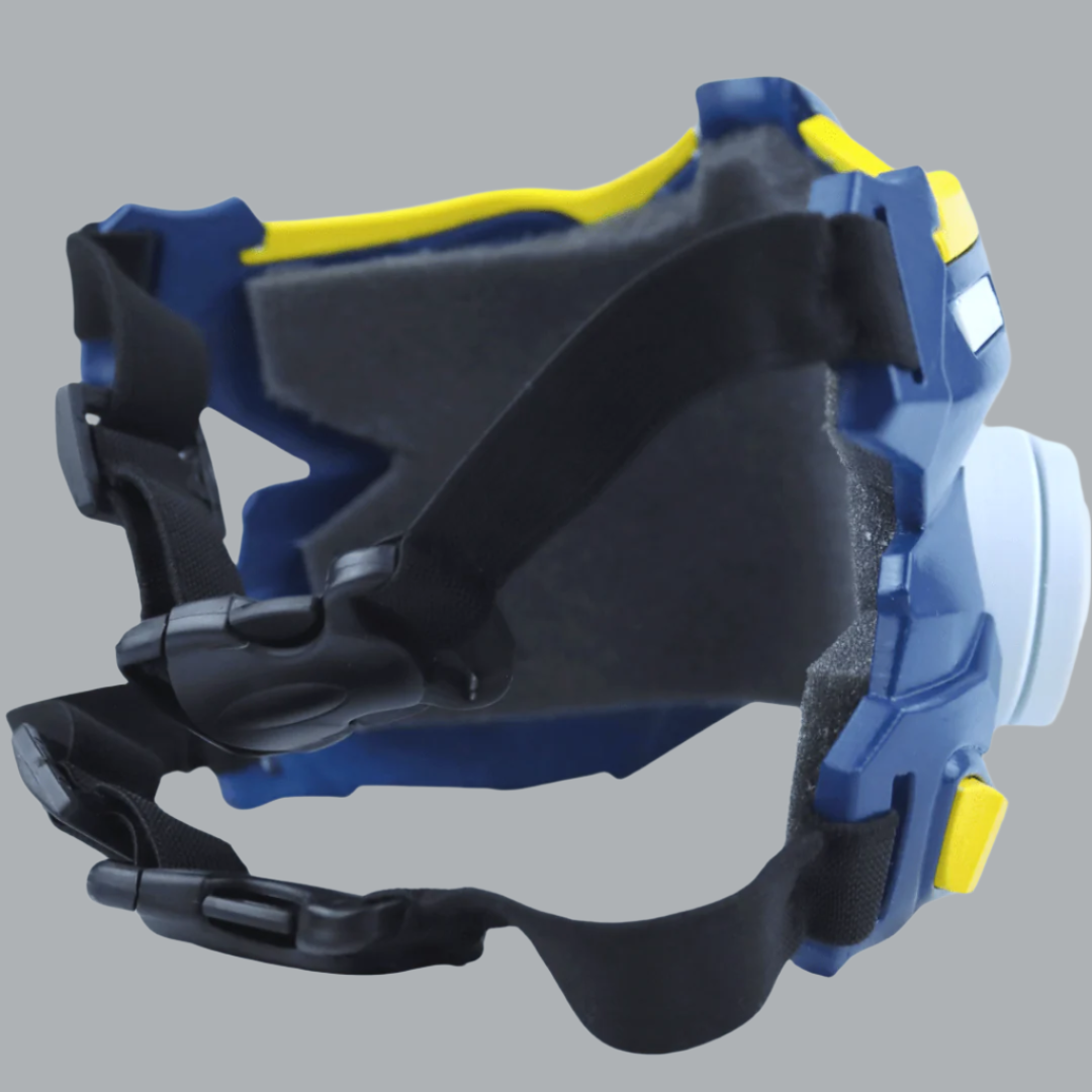 Space Armory Cyber Ninja Cosplay Warrior Mask Midnight Blue/Yellow