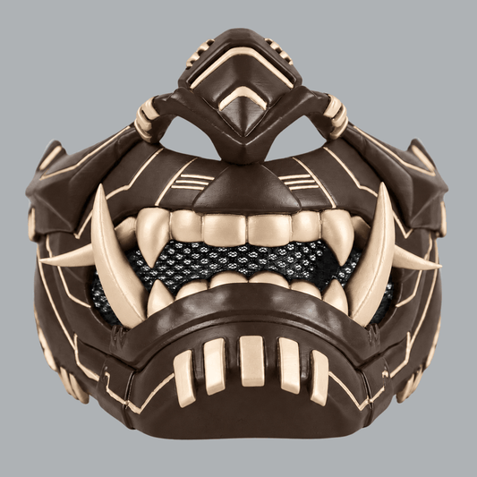 Space Armory Cyber Oni Mask - Dark Brown / Latte Masks