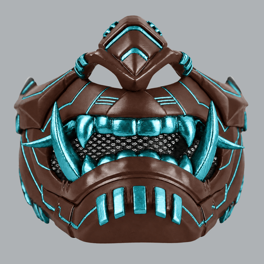 Space Armory Cyber Oni Mask - Shock Brown / Caribbean Masks