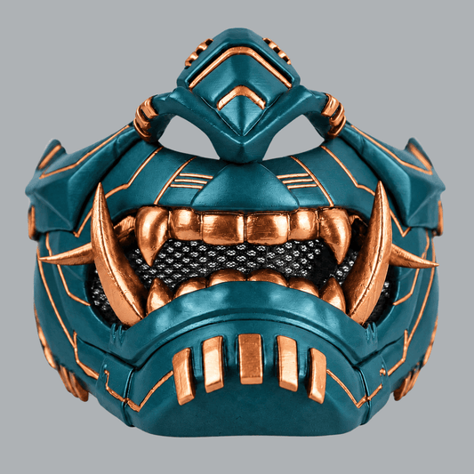 Space Armory Cyber Oni Mask - Teal / Copper Masks