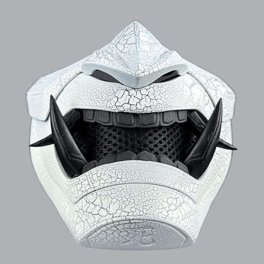 Space Armory Cyberpunk Oni Mask - Cracked Effect Black/White Masks