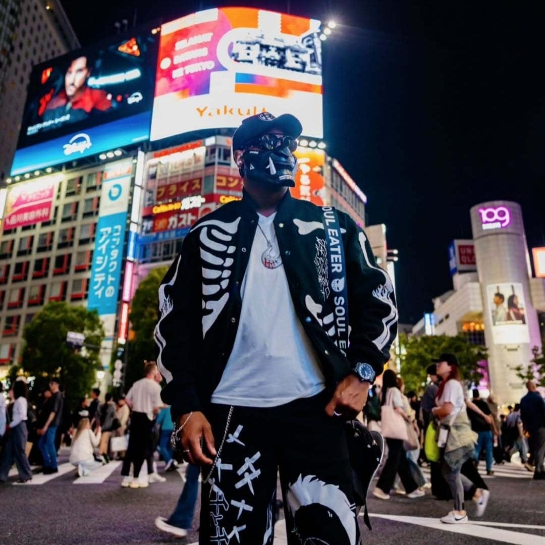 Space Armory Cyberpunk Oni Mask Matte Black Masks