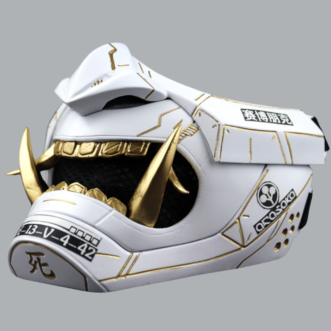 Space Armory Cyberpunk Oni Mask Matte White Masks