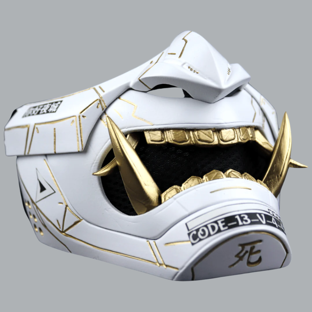 Space Armory Cyberpunk Oni Mask Matte White Masks