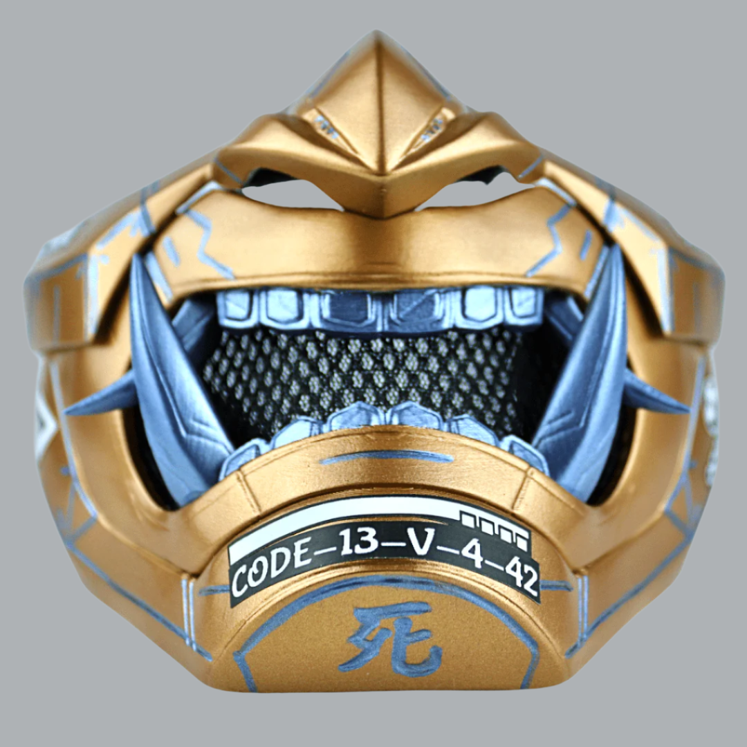 Space Armory Cyberpunk Oni Mask Metallic Gold Masks