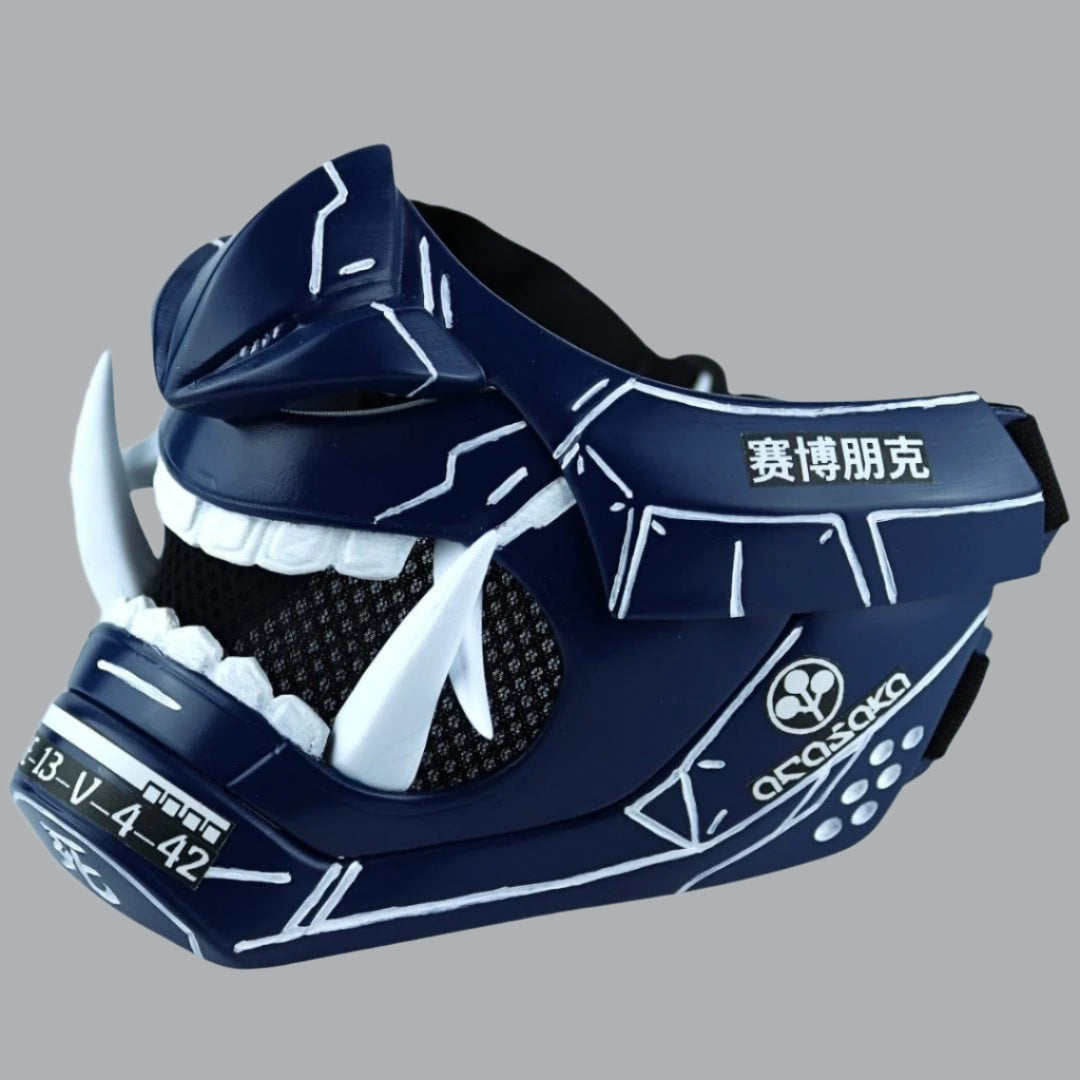 Space Armory Cyberpunk Oni Mask Midnight Blue Masks