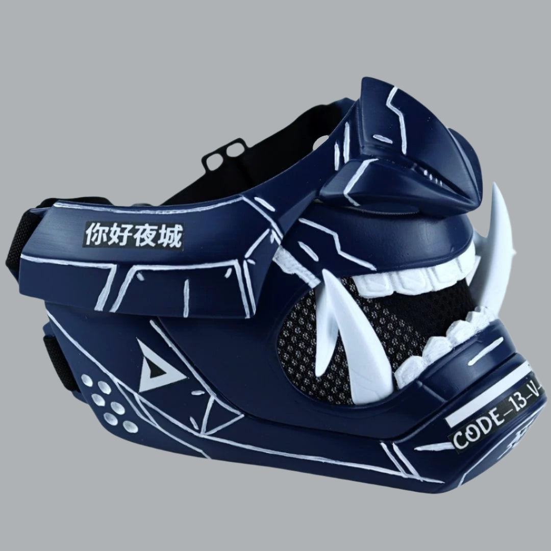 Space Armory Cyberpunk Oni Mask Midnight Blue Masks