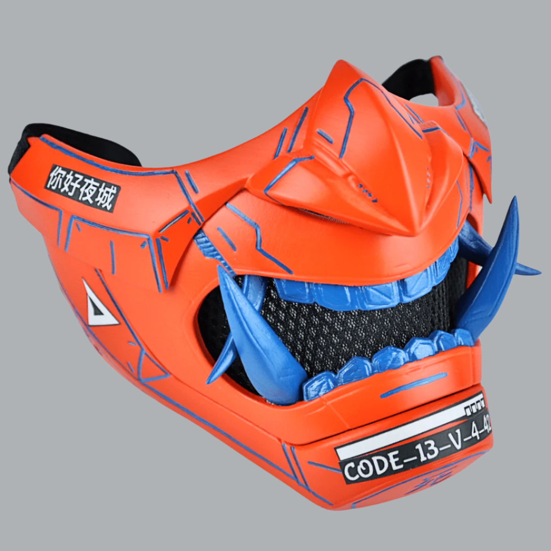 Space Armory Cyberpunk Oni Mask Orange Masks