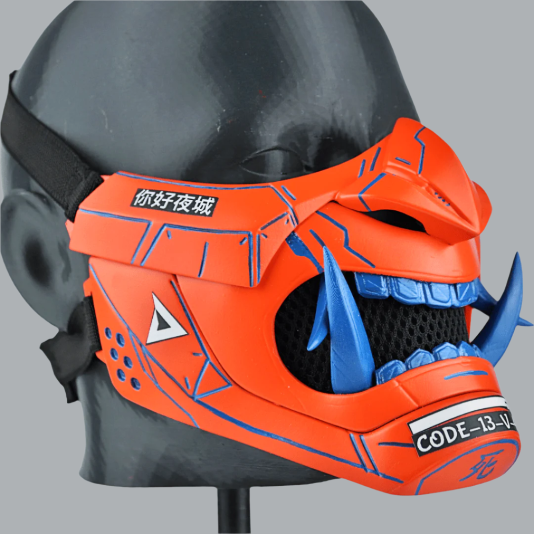 Space Armory Cyberpunk Oni Mask Orange Masks
