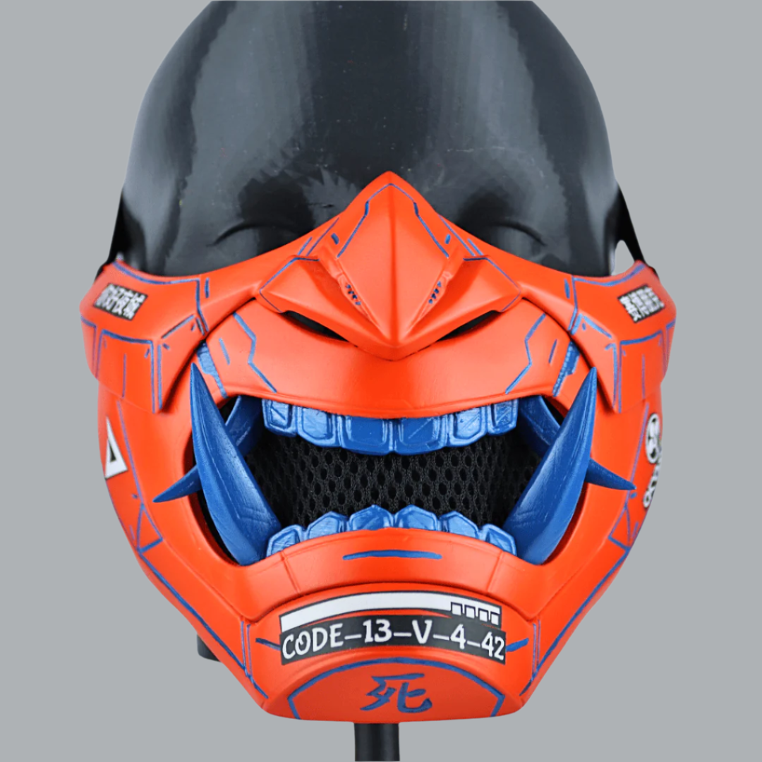 Space Armory Cyberpunk Oni Mask Orange Masks