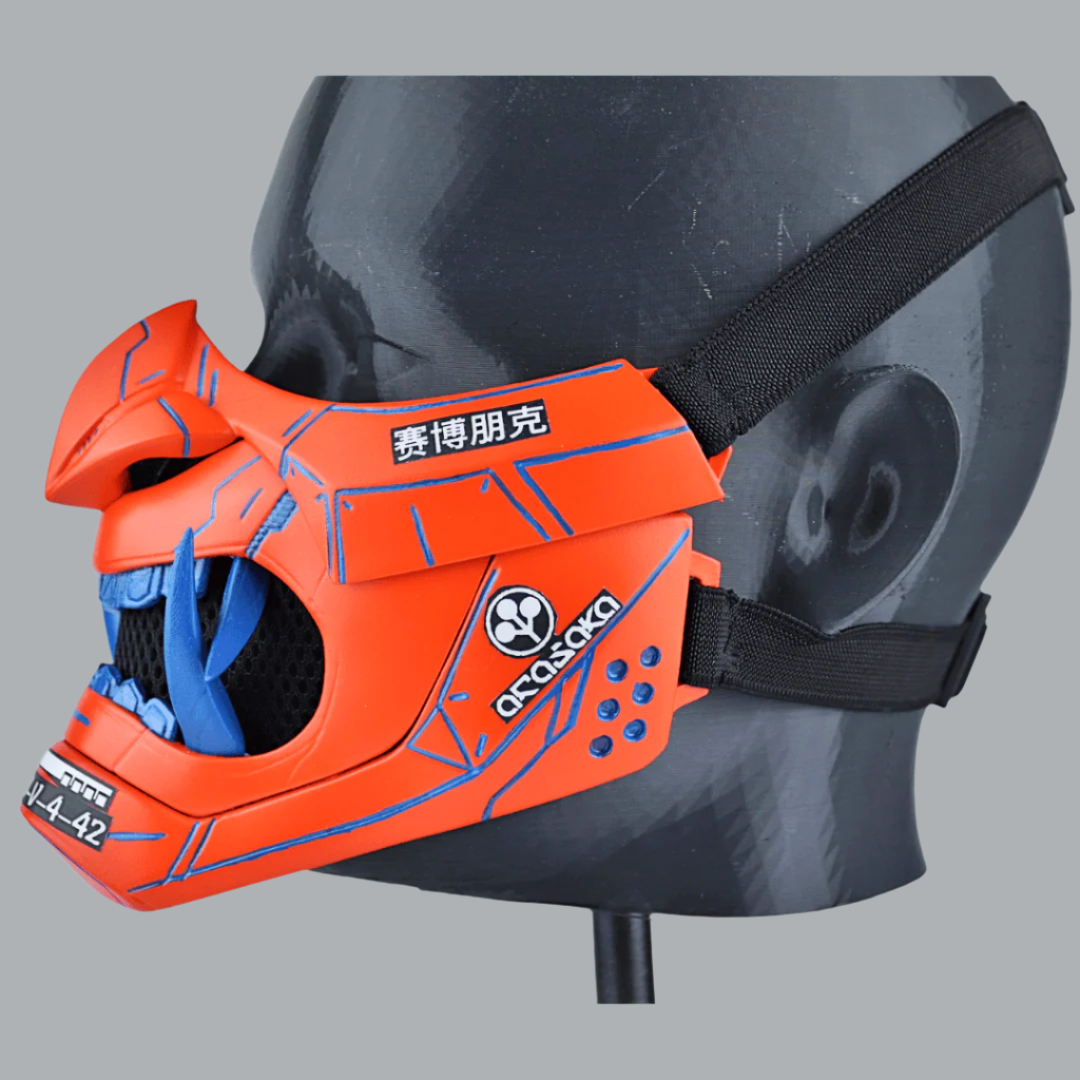 Space Armory Cyberpunk Oni Mask Orange Masks