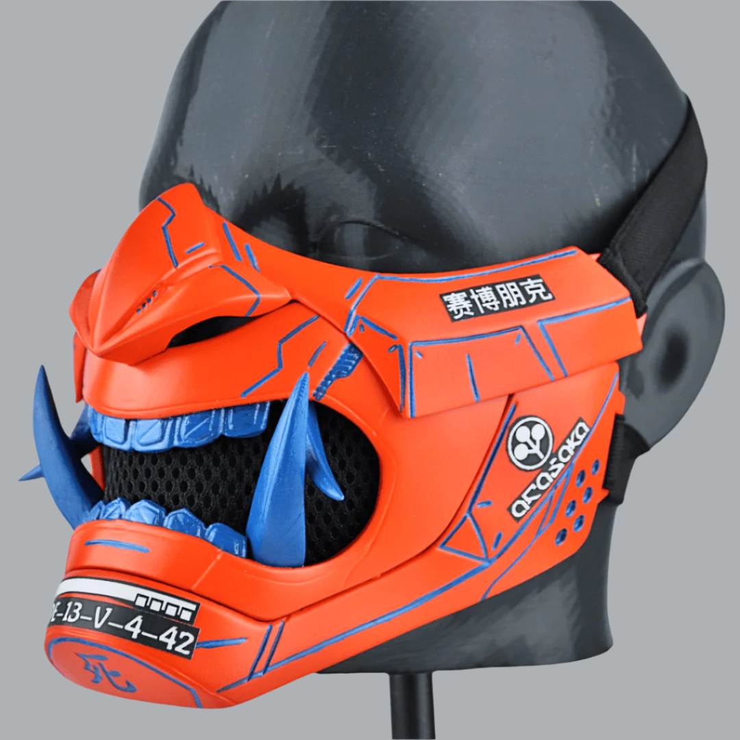 Space Armory Cyberpunk Oni Mask Orange Masks