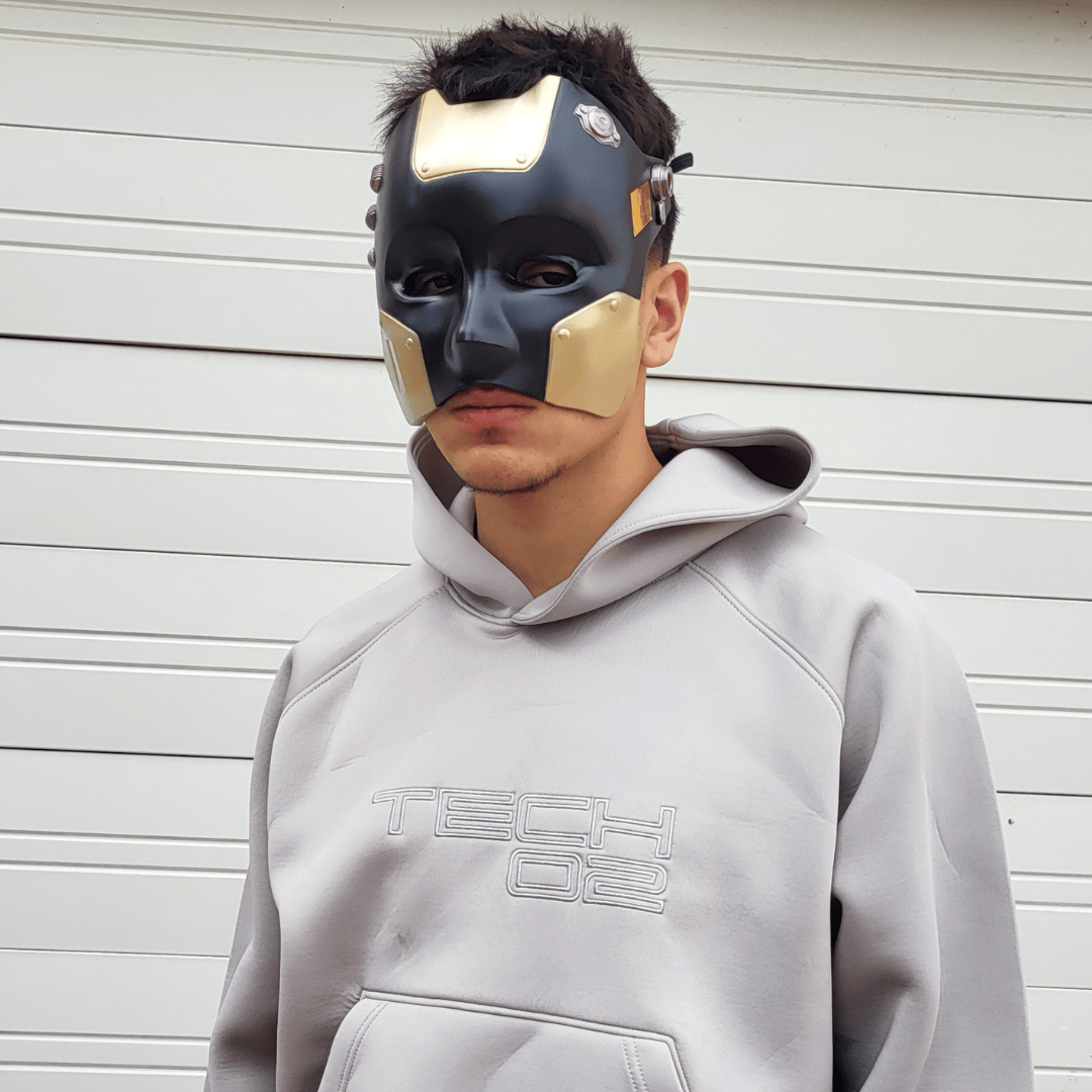 Space Armory Cyborg Android Robot Mask - Black/Gold Masks