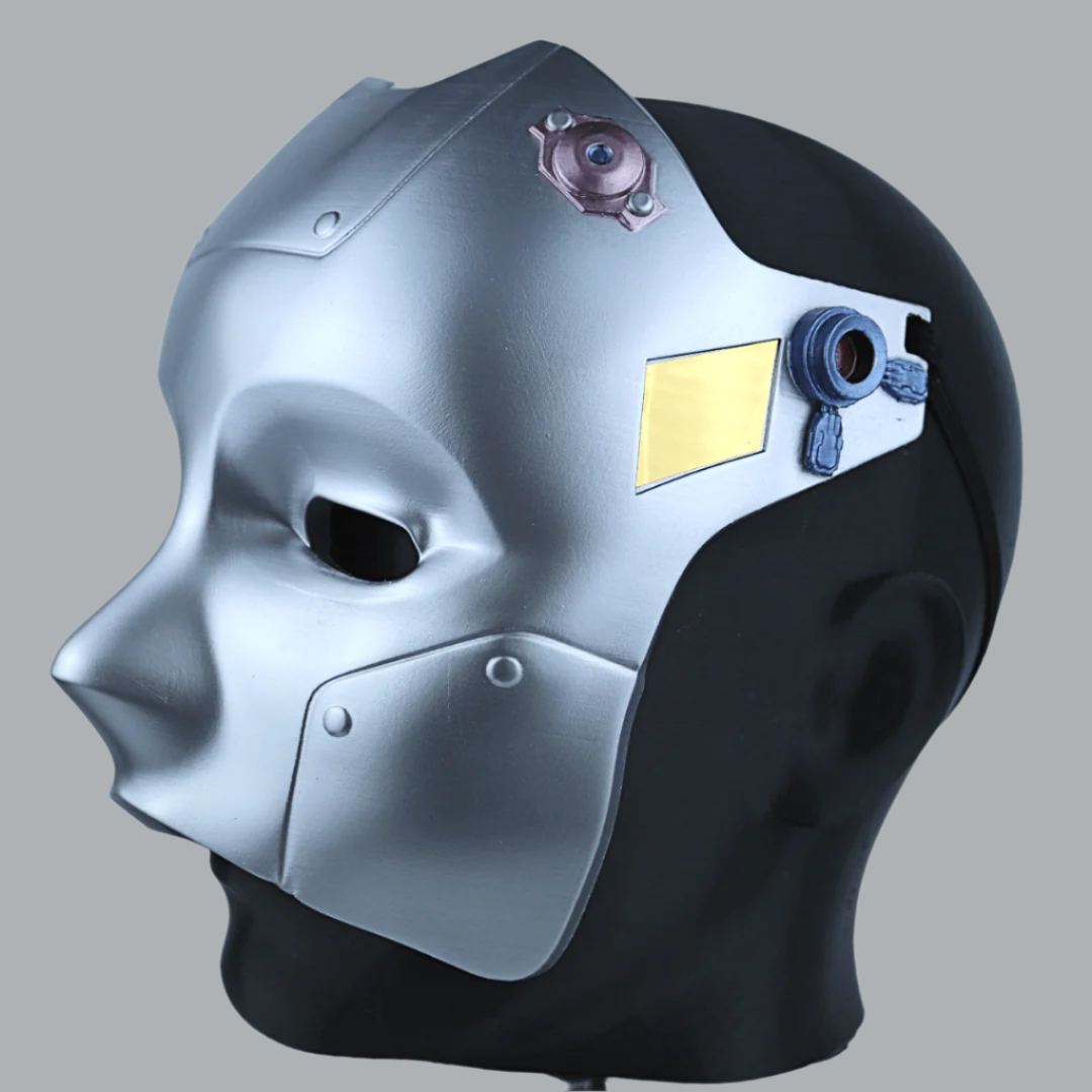 Space Armory Cyborg Android Robot Mask Matte Silver