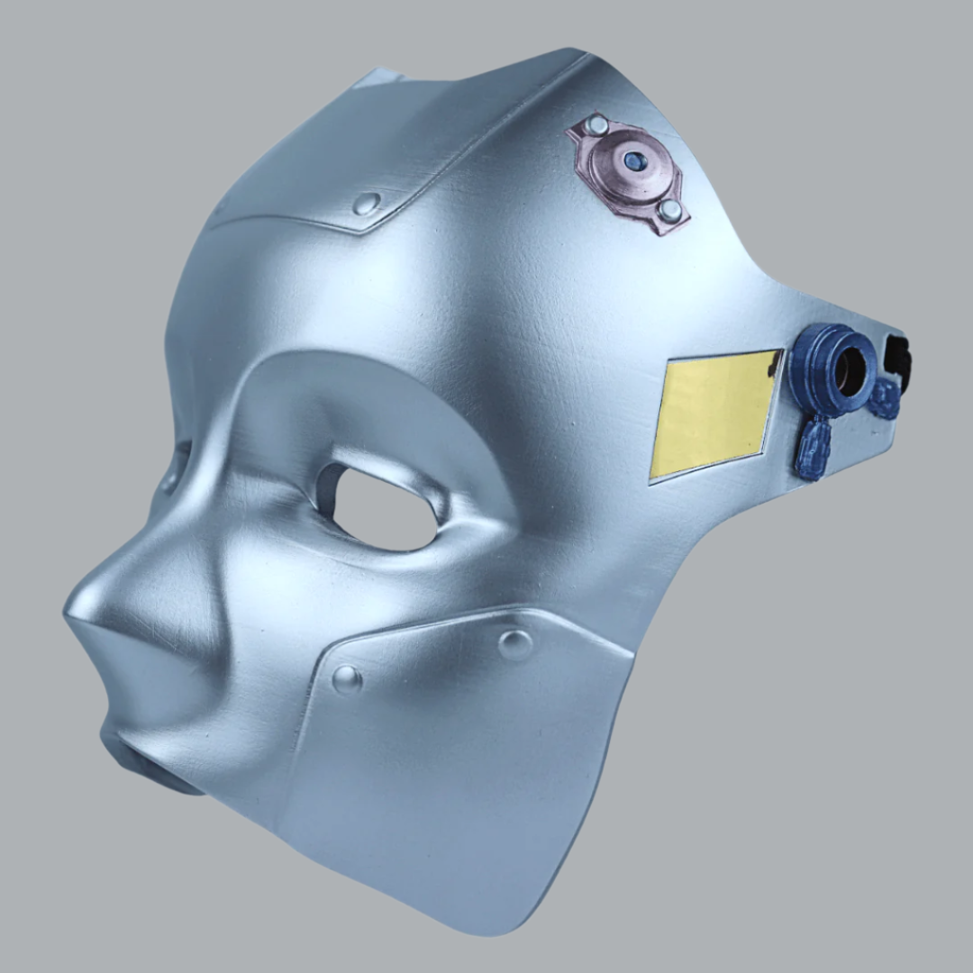 Space Armory Cyborg Android Robot Mask Matte Silver
