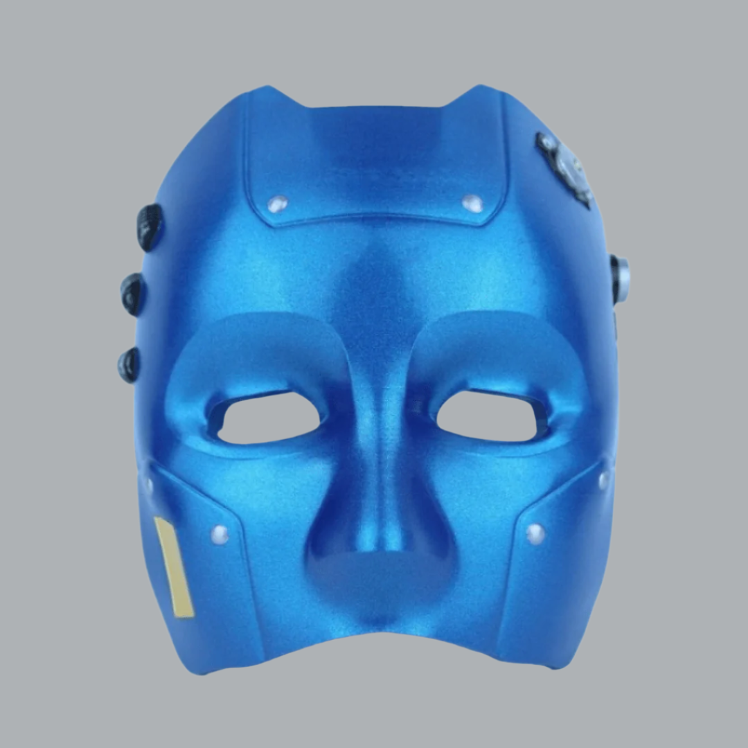Space Armory Cyborg Android Robot Mask Metallic Blue