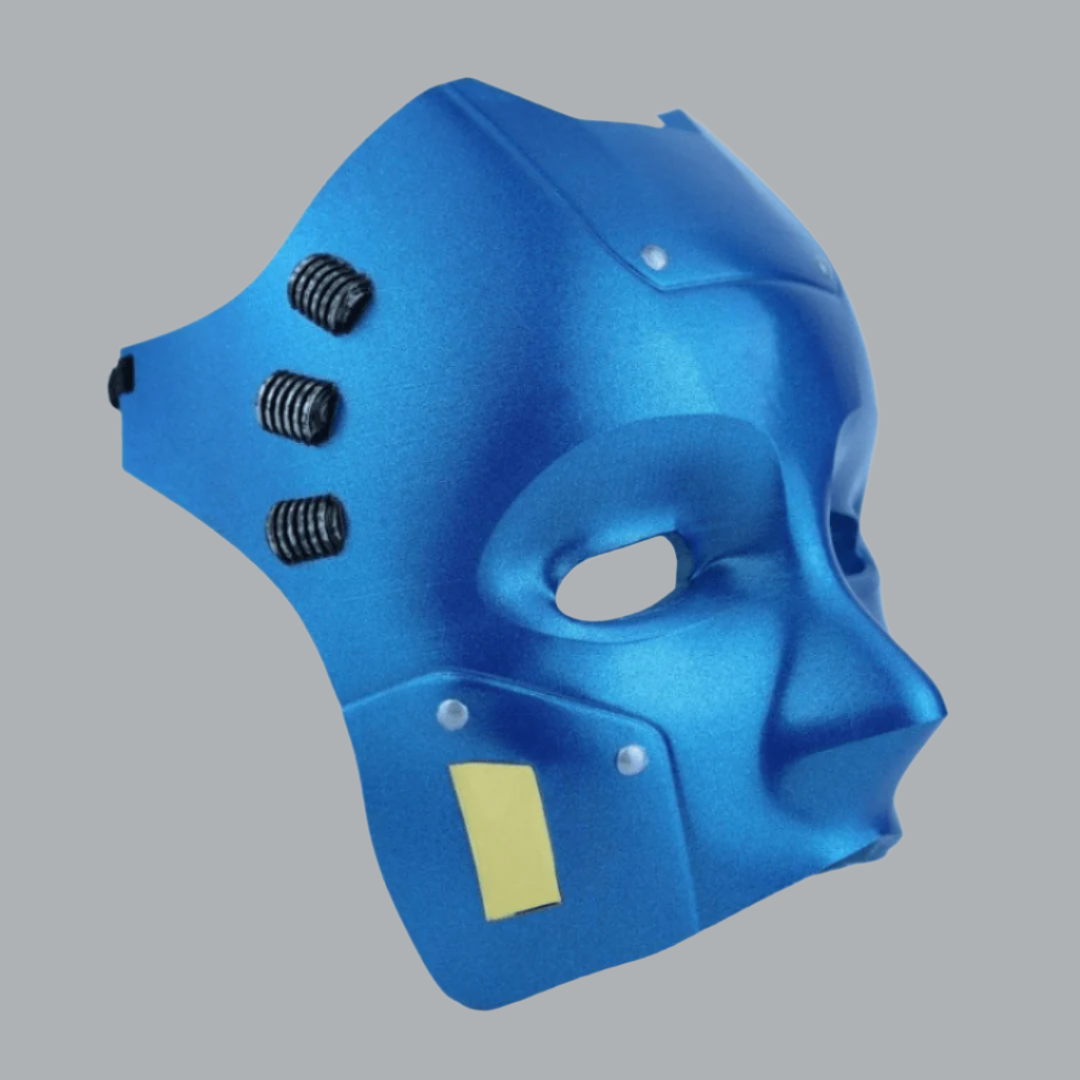 Space Armory Cyborg Android Robot Mask Metallic Blue