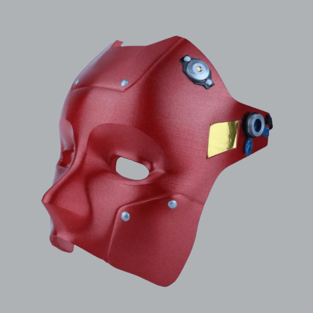 Space Armory Cyborg Android Robot Mask Metallic Red