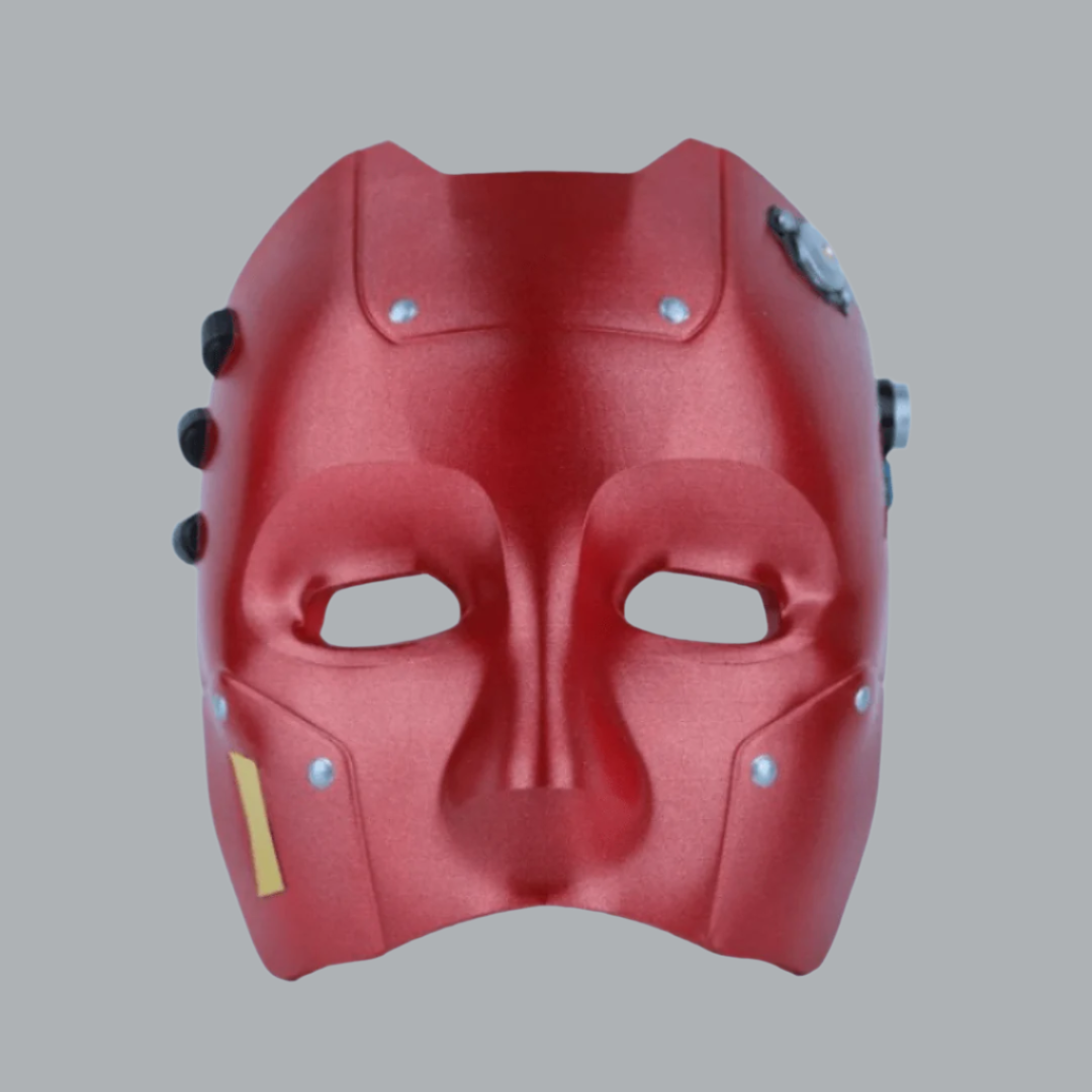 Space Armory Cyborg Android Robot Mask Metallic Red