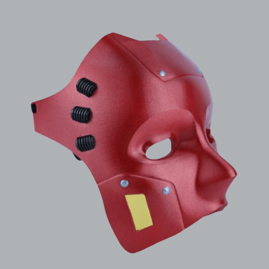 Space Armory Cyborg Android Robot Mask Metallic Red