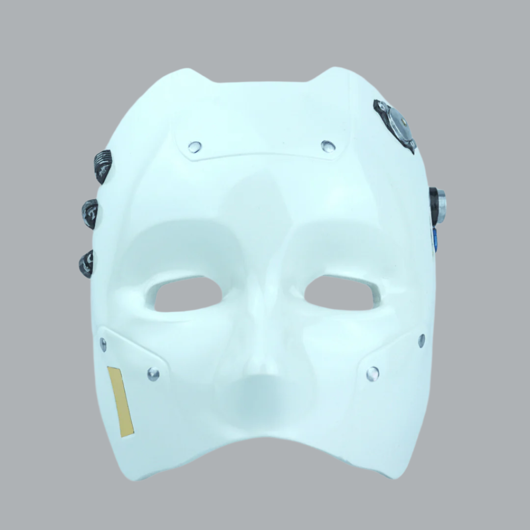 Space Armory Cyborg Android Robot Mask White