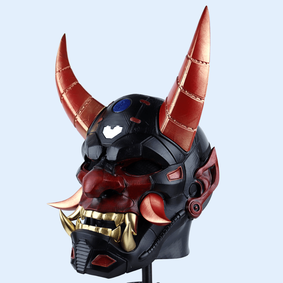 Space Armory Cyborg Full Face Oni Mask Matte Black Masks