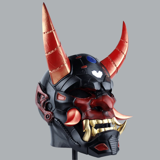 Space Armory Cyborg Full Face Oni Mask Matte Black Masks