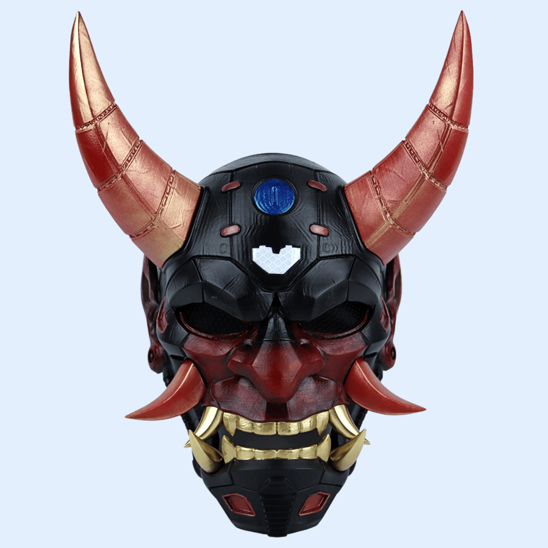 Space Armory Cyborg Full Face Oni Mask Matte Black Masks