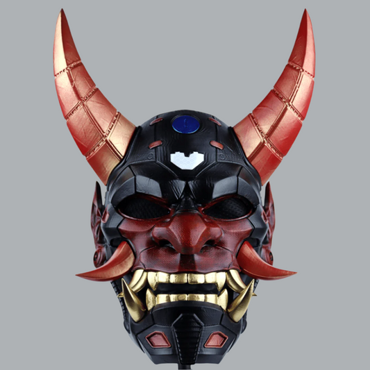 Space Armory Cyborg Full Face Oni Mask Matte Black Masks