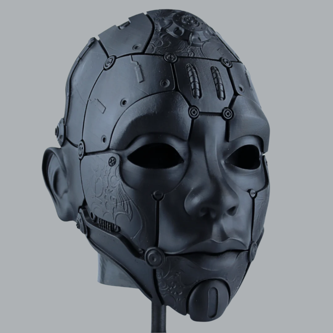 Space Armory Cyborg Humanoid Robot Mask Matte Black Masks