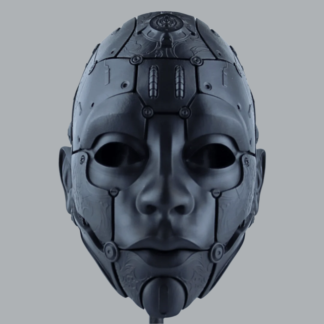 Space Armory Cyborg Humanoid Robot Mask Matte Black Masks
