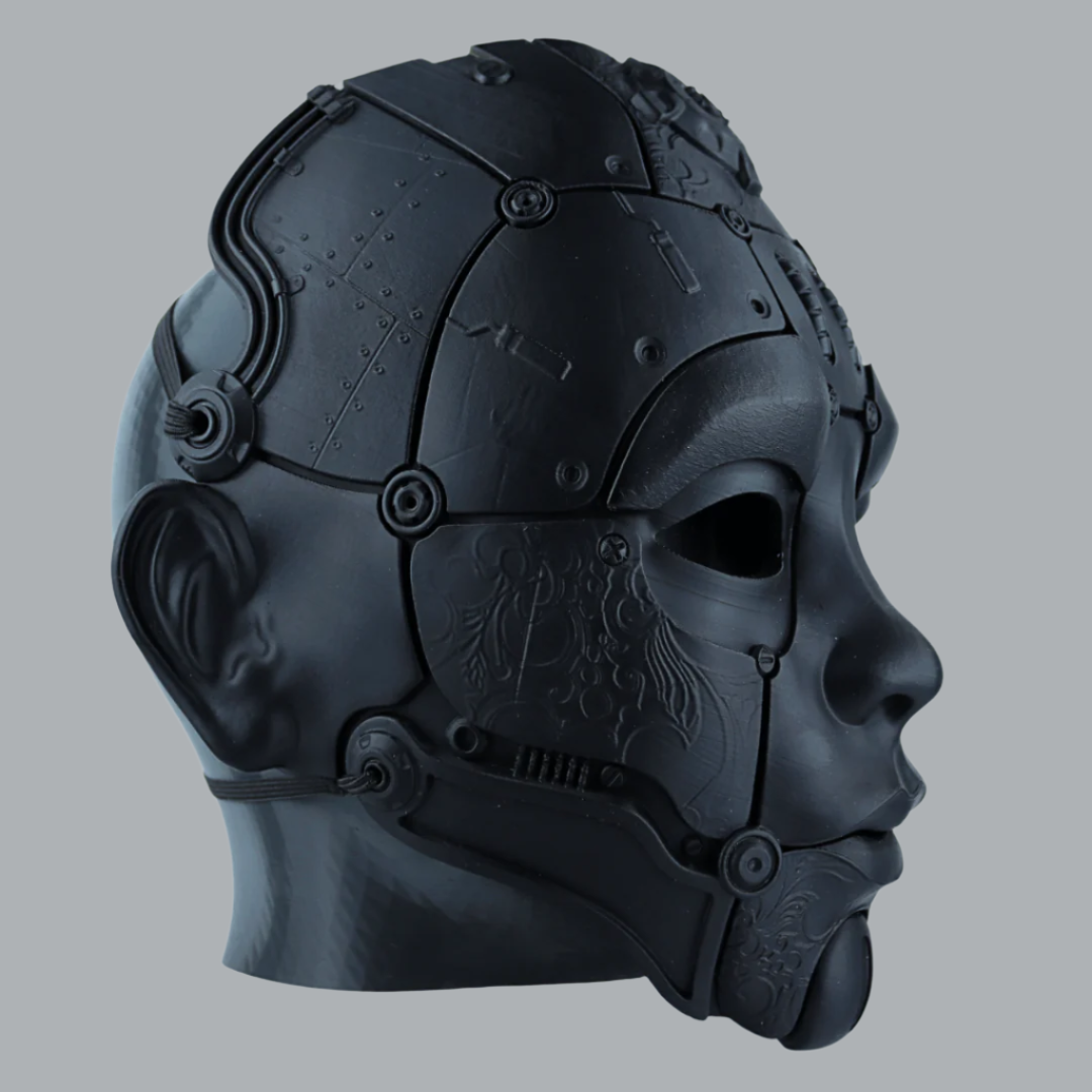 Space Armory Cyborg Humanoid Robot Mask Matte Black Masks