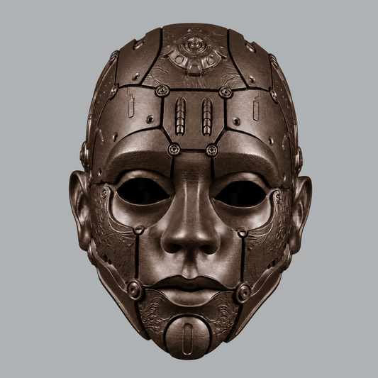 Space Armory Cyborg Humanoid Robot Mask - Shock Brown Dark Masks