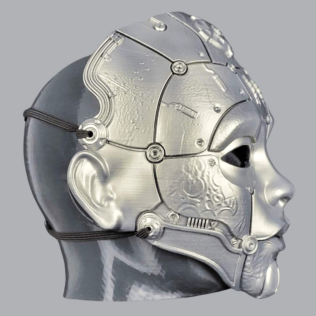Space Armory Cyborg Humanoid Robot Mask - Titanium Masks