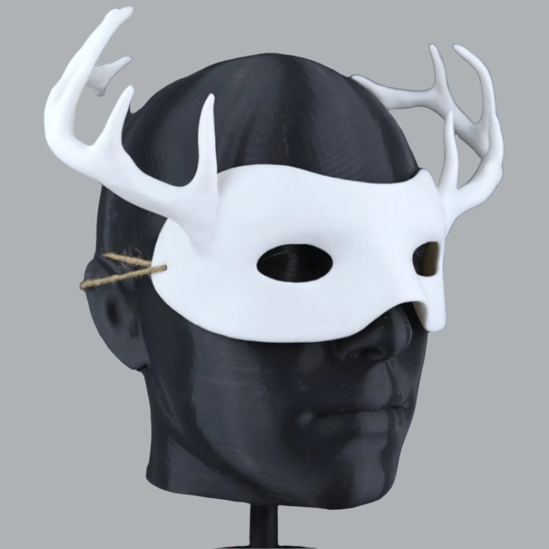 Space Armory Deer Animal Face Mask With Horn