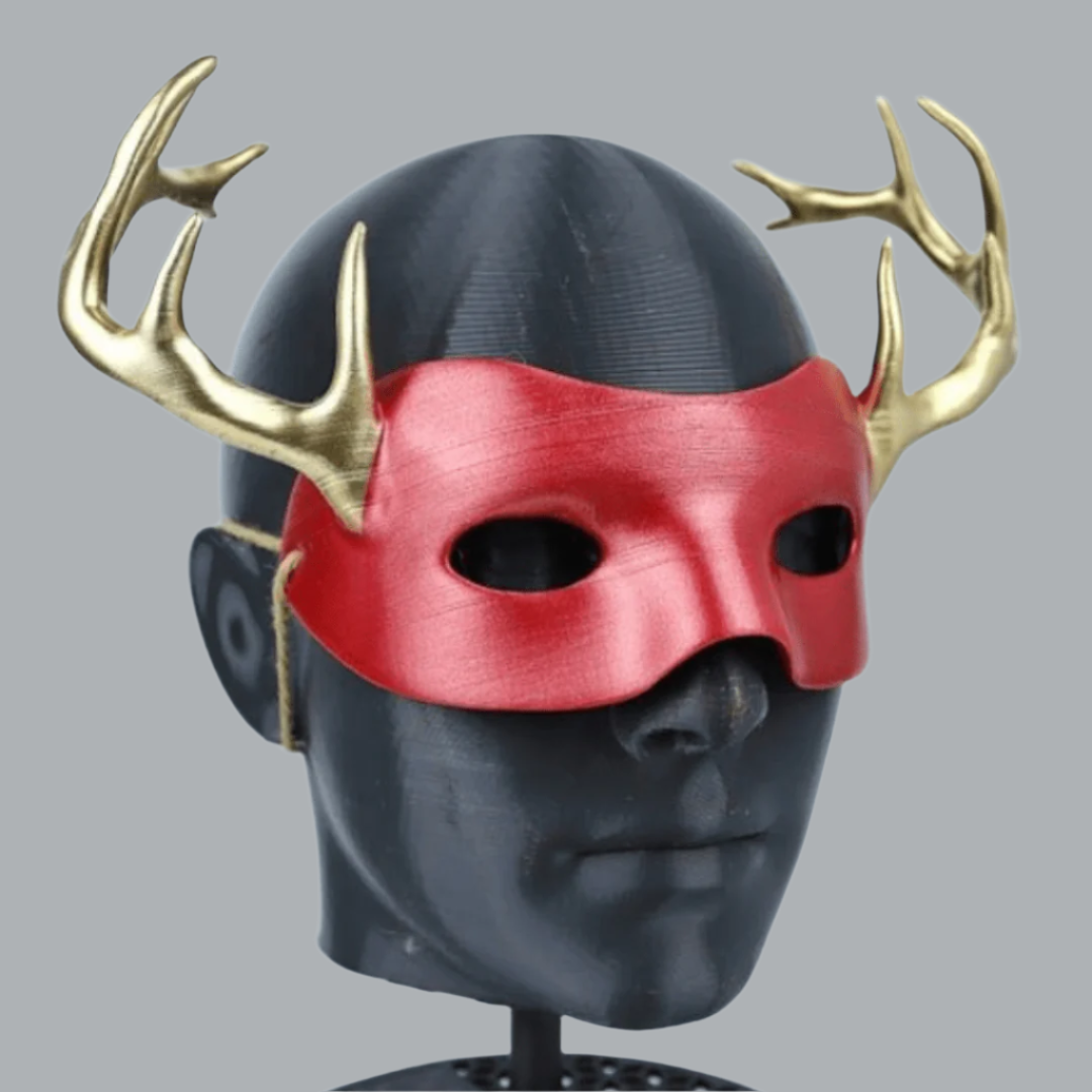 Space Armory Deer Animal Face Mask With Horn