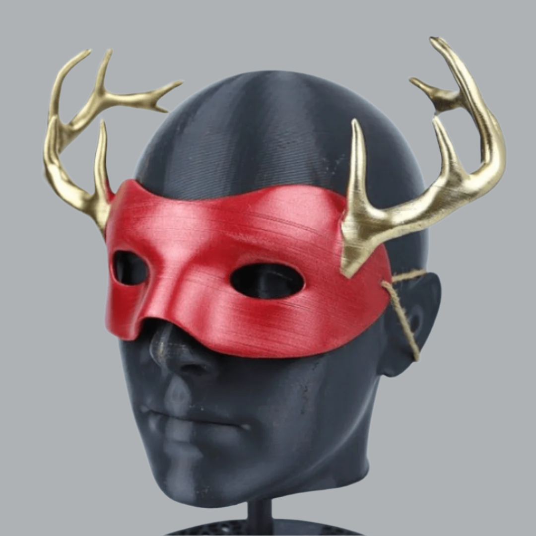 Space Armory Deer Animal Face Mask With Horn