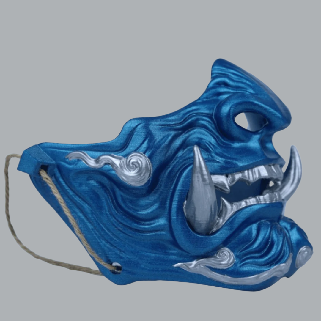 Space Armory Demon Oni Mask Metallic Blue