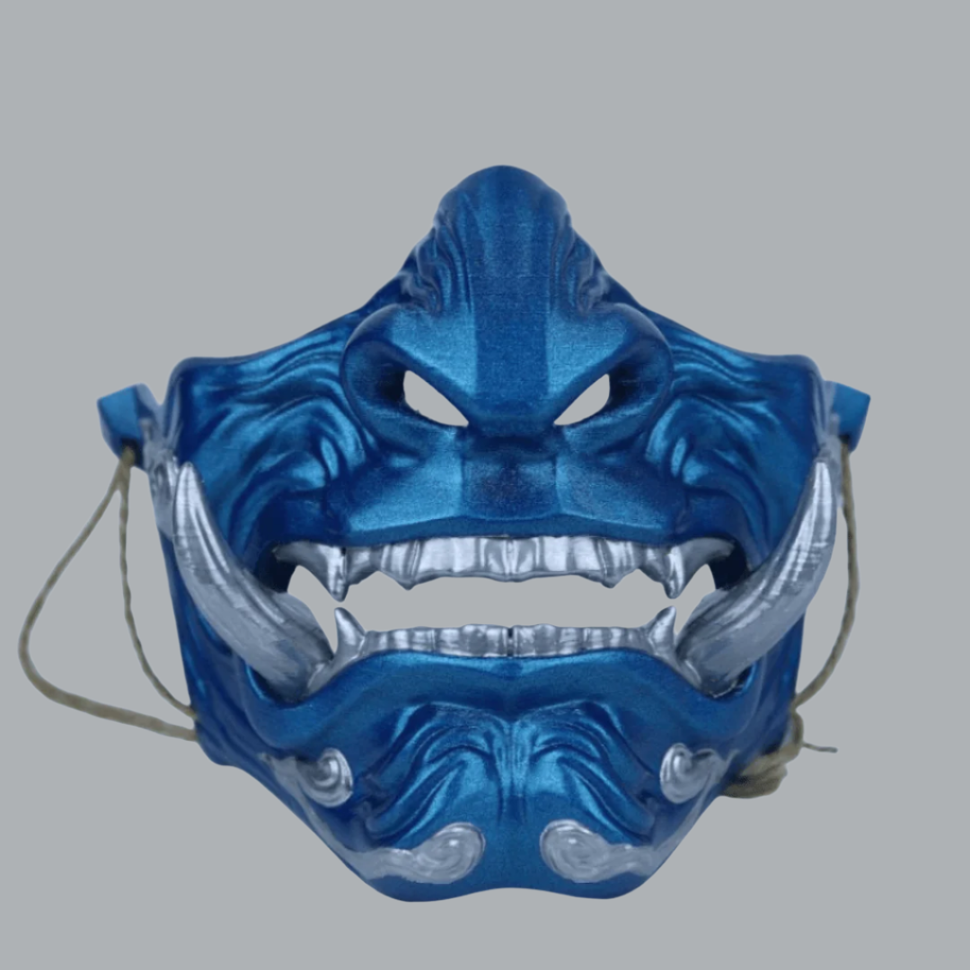 Space Armory Demon Oni Mask Metallic Blue