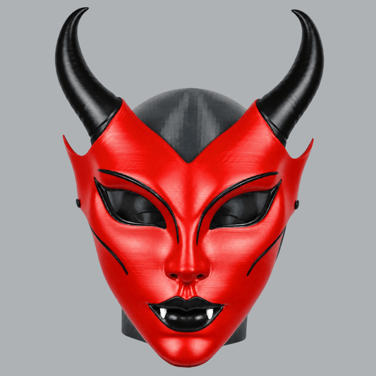 Space Armory Horned Vampire Halloween Mask – Red/Black Masks