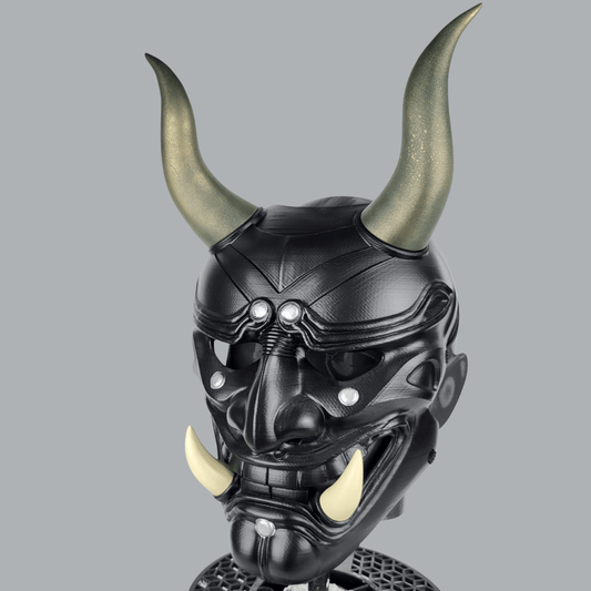 Space Armory Japanese Death Oni Mask - Matte Black Masks