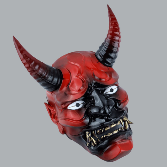 Space Armory Japanese Full Face Oni Mask Black/Red Masks