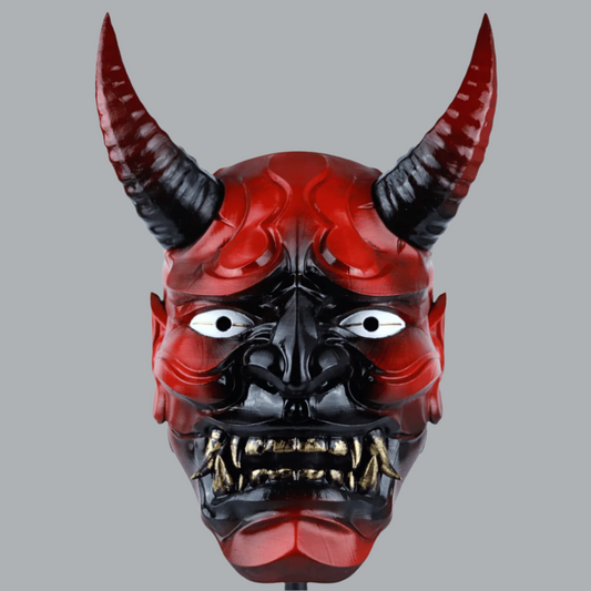 Space Armory Japanese Full Face Oni Mask Black/Red Masks