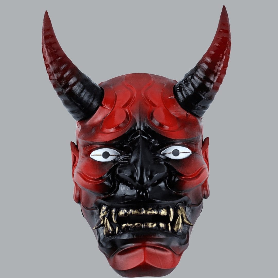 Space Armory Japanese Full Face Oni Mask - Black/Red Masks