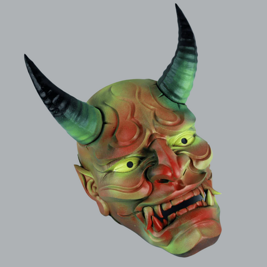 Space Armory Japanese Full Face Oni Mask Red/Yellow Masks